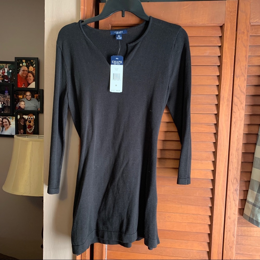 Chaps WOMENS MEDIUM black long sleeve shirt NWT